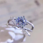 kf Hab5b04049e4f40c7ab6a9d8a0c15491eK Huitan Newly Fancy Cross Rings for Women Delicate Bridal Wedding Ring with Shiny Crystal Cubic Zirconia