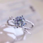 kf Hab5b04049e4f40c7ab6a9d8a0c15491eK Huitan Newly Fancy Cross Rings for Women Delicate Bridal Wedding Ring with Shiny Crystal Cubic Zirconia