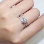 kf Hab5b04049e4f40c7ab6a9d8a0c15491eK Huitan Newly Fancy Cross Rings for Women Delicate Bridal Wedding Ring with Shiny Crystal Cubic Zirconia
