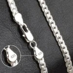 kf S04d6928f951a4812abf74c675d2193ecQ 20 60cm 6mm Silver Color luxury brand design noble Necklace Chain For Woman Men Fashion Wedding