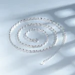 kf S61e9a6a15b624c7fbe2d615dff4d73e94 925 Sterling Silver Necklace With Simple Geometric Beads Choker Shiny And Delicate Collarbone Chain For Women