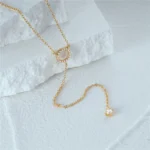 kf Sd3d3ddd58d804481a938b481ccc04ed7h S925 Sterling Silver Double Deck Circle Zircon Pendant Long O Chain Choker Necklace 2024 Spring Women