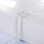 kf Sfa55ded9507042fdbe8a3834e88ac15f4 New LuxurySilver Color Special 2MM Flat Clavicle Chains Necklaces for Men Women Wedding Jewelry Christmas Gifts