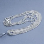 kf S219f0edd398148d7baf977e60df6b0cff 1pcs 925 Sterling Silver 16 30 Inches Rolo Bead Figaro Chain Necklace for Men Women 9
