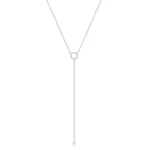 kf Sd3d3ddd58d804481a938b481ccc04ed7h S925 Sterling Silver Double Deck Circle Zircon Pendant Long O Chain Choker Necklace 2024 Spring Women