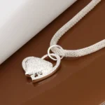 kf Sc7e8fd416caa4ad590f20e4886c99d67w 925 Sterling Silver Necklace Gorgeous Charm Fashion Heart Wedding Lady Love for Women Noble Luxury 18