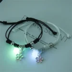 kf S3ff0664cea3742e7a9d8dffbf32f61413 Fashion Luminous Beads Star Couple Bracelet For Women Men Charm Cat Flower Heart Key Lock Cross