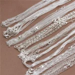 kf S219f0edd398148d7baf977e60df6b0cff 1pcs 925 Sterling Silver 16 30 Inches Rolo Bead Figaro Chain Necklace for Men Women 9