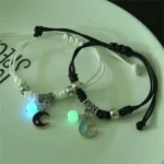 kf S3ff0664cea3742e7a9d8dffbf32f61413 Fashion Luminous Beads Star Couple Bracelet For Women Men Charm Cat Flower Heart Key Lock Cross