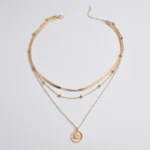 kf S2c6b6129a321459f8adf014870c7d048T 925 Sterling Silver Three Layer Round Necklace Simple Snake Chain Charm Ball Chain Party Gift For