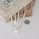 kf Sc7e8fd416caa4ad590f20e4886c99d67w 925 Sterling Silver Necklace Gorgeous Charm Fashion Heart Wedding Lady Love for Women Noble Luxury 18