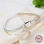 kf S5327ef9ea1224809a52dd666f17c11e4Y Handmade Original Fine Jewelry 925 Sterling Silver Charm Bracelet Soft Smooth Snake Bone Bracelets for Women