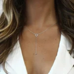 kf Sd3d3ddd58d804481a938b481ccc04ed7h S925 Sterling Silver Double Deck Circle Zircon Pendant Long O Chain Choker Necklace 2024 Spring Women