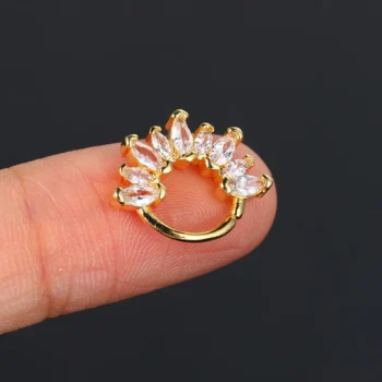kf S73a74e1916364a96a8a4f2df736839adD 1pc Y2k Ear Piercing Helix Daith Tragus Hoop Earrings for Women Girls Gold Color Zirconia Cartilage