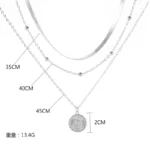 kf S2c6b6129a321459f8adf014870c7d048T 925 Sterling Silver Three Layer Round Necklace Simple Snake Chain Charm Ball Chain Party Gift For
