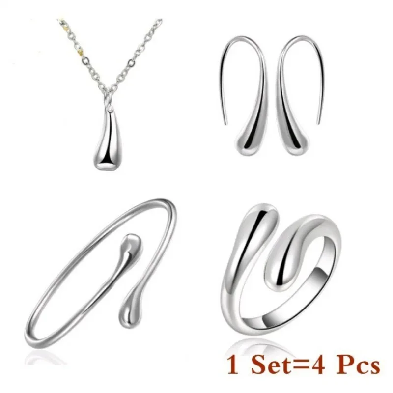 kf S7f39788d9b0c4dd8bf599a0e6b866d5bB Fashion Teardrop Jewelry Set for Women Simple Ring Necklace Bracelet Earrings Four piece Set Suitable for kf S7f39788d9b0c4dd8bf599a0e6b866d5bB Fashion Teardrop Jewelry Set for Women Simple Ring Necklace Bracelet Earrings Four piece Set Suitable for