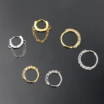 kf Sf8c93aa696674f0a8eb33187b7ac5eb3c 1pc Y2k Ear Piercing Helix Daith Tragus Hoop Earrings for Women Girls Gold Color Zirconia Cartilage