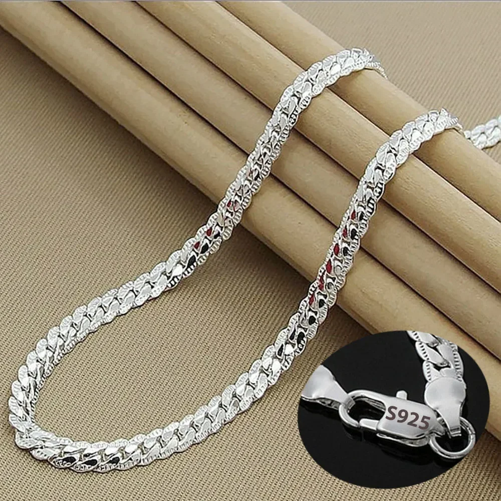 kf Sbe2559558ece4119913f4c390542762fz Nice 925 Sterling Silver 6MM Full Sideways Chain Necklace For Women Men Fashion Jewelry Sets Wedding kf Sbe2559558ece4119913f4c390542762fz Nice 925 Sterling Silver 6MM Full Sideways Chain Necklace For Women Men Fashion Jewelry Sets Wedding
