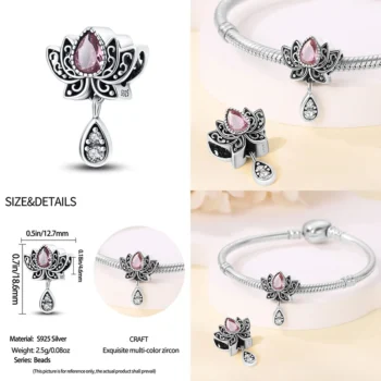 kf Sc6a9bee0be8b46929757cade59a4220bT 2024 Original New in Romantic Retro Classic Series Lotus Charm Beads Fits Pandora Bracelet Women 925