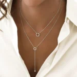 kf Sd3d3ddd58d804481a938b481ccc04ed7h S925 Sterling Silver Double Deck Circle Zircon Pendant Long O Chain Choker Necklace 2024 Spring Women