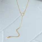 kf Sd3d3ddd58d804481a938b481ccc04ed7h S925 Sterling Silver Double Deck Circle Zircon Pendant Long O Chain Choker Necklace 2024 Spring Women