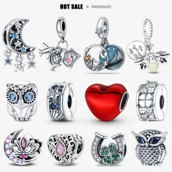 kf Sf3e4735a18fd42c1bdea55f86a6d5989u 2024 New in Hot Sale Original Charm Beads Fit Pandora Bracelet For Women 925 Silver Glow