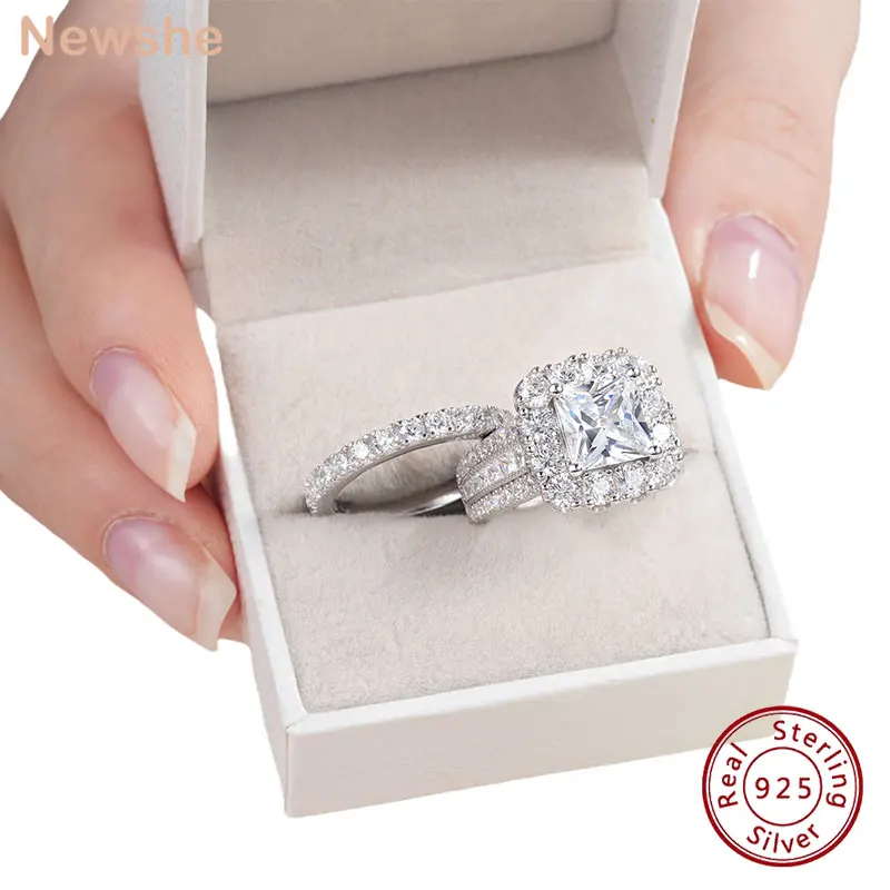 kf-Sb259ac2533b34dfd9e2052cbbac61adcE-Newshe-Original-925-Silver-Moissanite-Rings-with-GRA-Certificate-D-Color-VVS1-Diamond-Wedding-Ring-Set