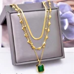kf S71eb3c90402e4eb5a6036483e21da321w 316L Stainless Steel New Fashion Fine Jewelry 3 layer Star Moon Tree Love Charms Thick Chain